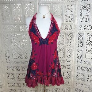 Free People Tunic Blouse Womens Small Boho Ruffle Sleeveless Romantic Coquette